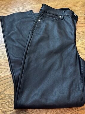 Express faux leather black straight leg pants